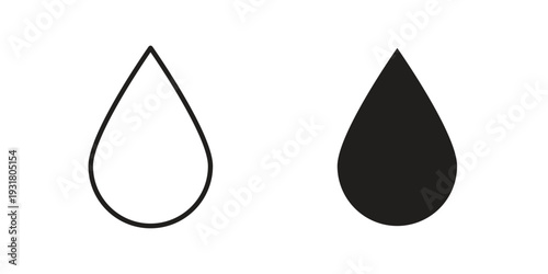 Water drop shape icon set. Linear style. Vector icons
