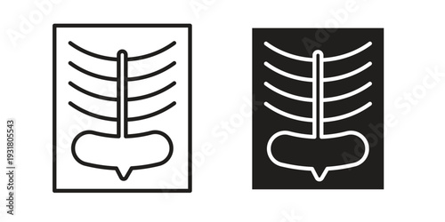 X-ray scan icon set. Linear style. Vector icons
