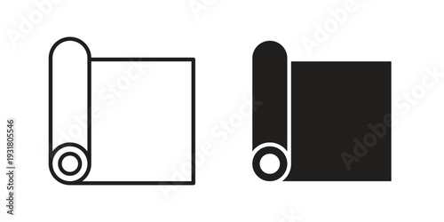 Yoga mat icon set. Linear style. Vector icons