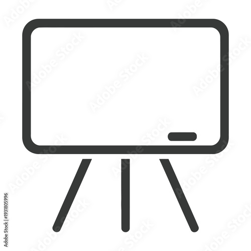 Blackboard on stand displaying blank screen in minimalist style