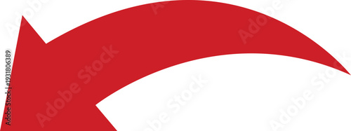 Red Curved Arrow Icon Group in Flat Style Vector, Direction Pointer Navigation Symbol Bundle Pack, Swirl Rotate Flow Sign Silhouette Outline Design