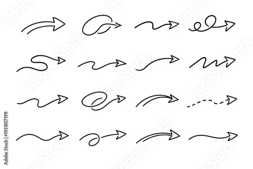 Simple rounded line stroke image icon arrow wayfinding playful vector generation warm