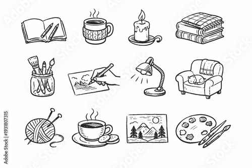 Relaxed tremor vector sketch warm variance gentle arc imperfect subtle icon contour