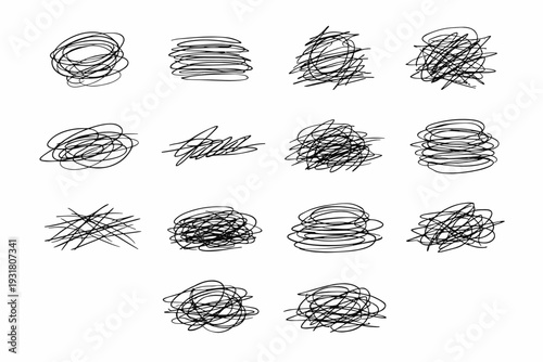 Hand generation habitual strokes vector overlap sketch image traces personal simple icon