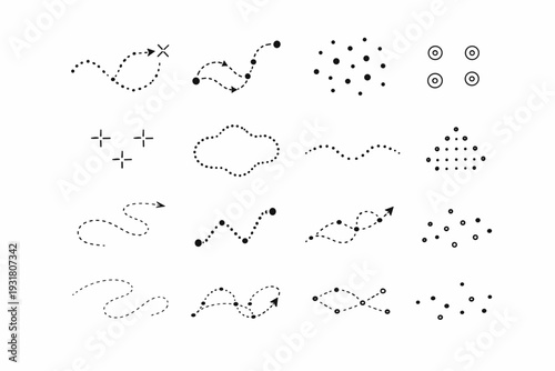 Trace generation intuitive plotting spacing icon simple dotted reference vector image dots