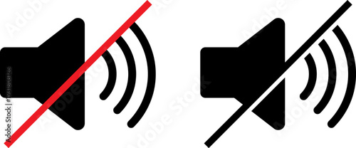 Muted and active speaker icons for sound control