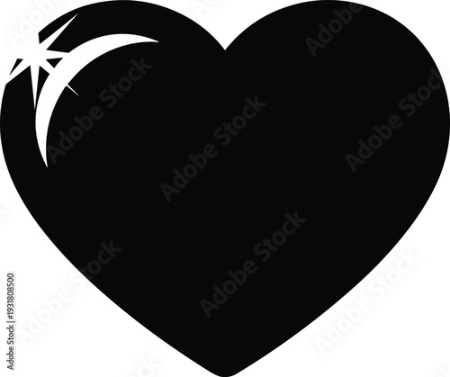 Black heart shape with white lightning bolt symbol