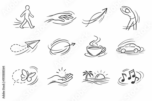 Expressive image body curve generation gentle arc dynamic vector movement soft simple