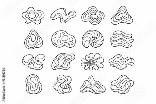 Eta kappa simple icon generation iota abstract delta biomorph zeta image vector