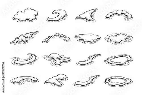 Shoal island edge simple tail icon image vector peninsula sweep neck generation