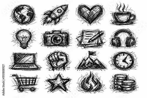 Vector emotional cluster mesh generation overlap dramatic buildup layers image icon simple