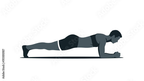Silhouette of a person performing a plank exercise