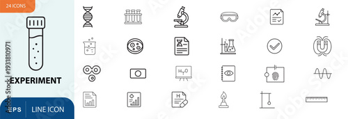 Laboratory equipment and experiment icons