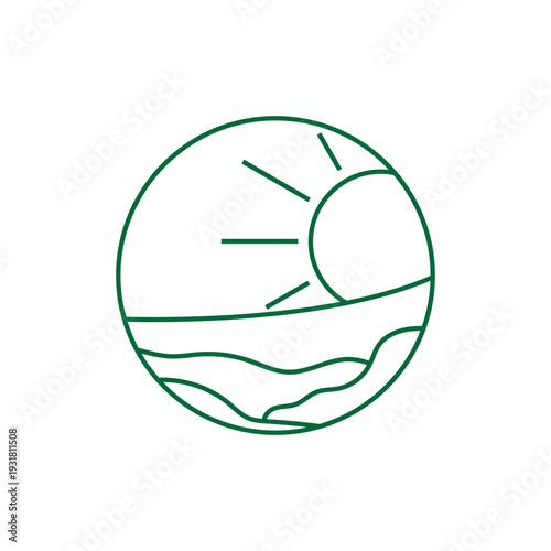 Landscape logo symbol design vector. simple flat logo template.