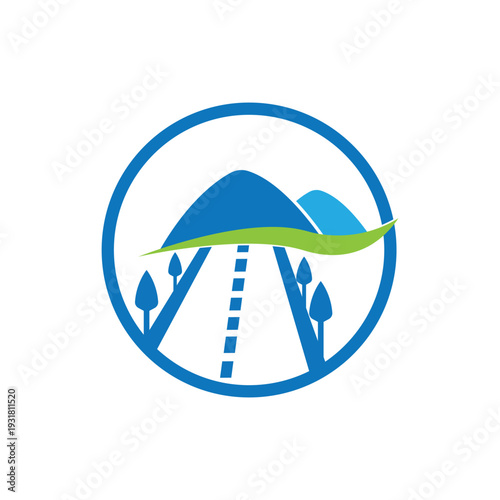 Landscape logo symbol design vector. simple flat logo template.