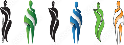 Abstract human figures in various colors