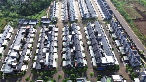 Aerial Drone Video Footage of Grid Residential Reverse