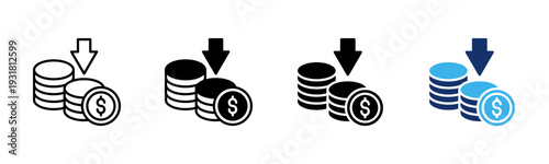 Expense icon sheet multiple style collection