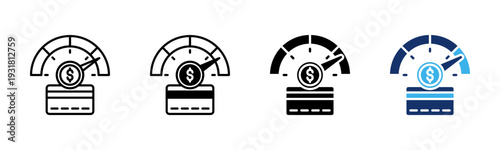 Credit Score icon sheet multiple style collection