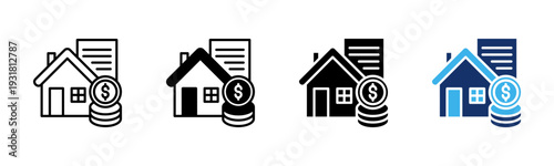 Mortgage icon sheet multiple style collection