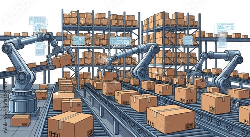 Smart Automated Warehouse with Robotic Logistics and Drones