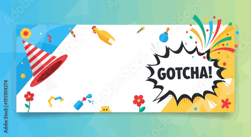 Colorful abstract vector background with decorative frame and playful elements for birthday party invitation or celebration card design