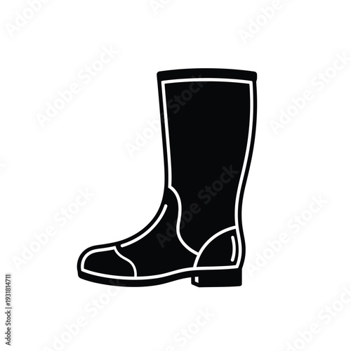 A simple boot silhouette representing footwear, winter wear, and fashion.