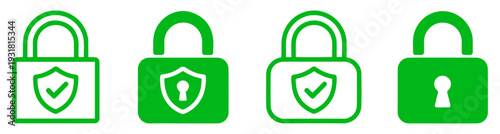 security lock shield check vector icons