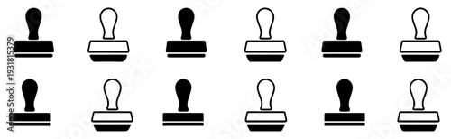 approval rubber stamp vector icons set