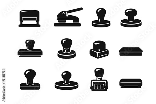 Tool document stamp simple vector generation office icon clean handle desk image
