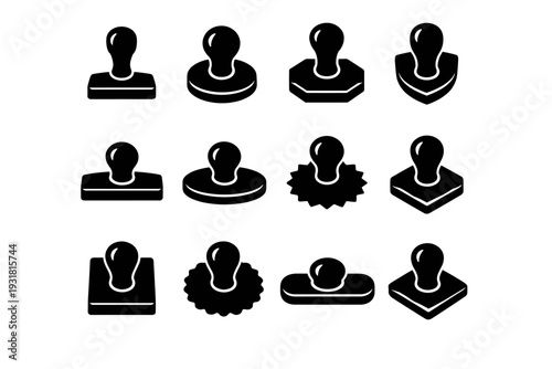 Simple icon blank generation stamp medallion smooth grip tool clean vector empty