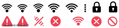 no wifi signal disconnected vector icons