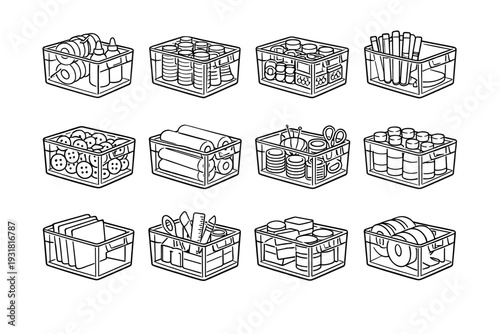 Visible vector acrylic stackable easy modern craft icon organizer minimalist bin appearance