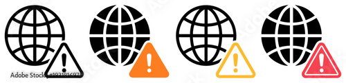 global internet warning alert icon set