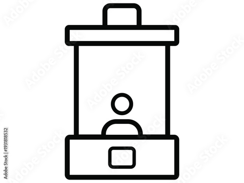 Simple vector graphic outline of information desk operator