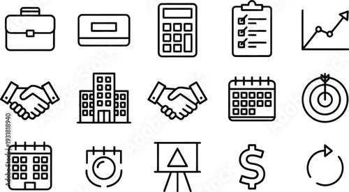 Set of 16 business icons vector
