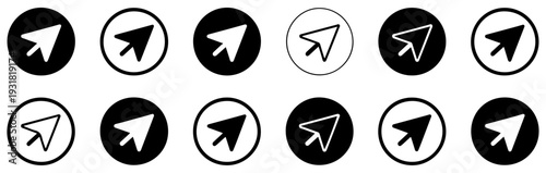 send message paper plane icon set