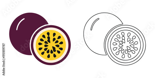 Passion fruit vector illustration flat design