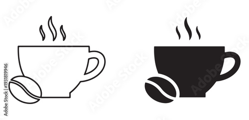 Coffee cup vector icon set