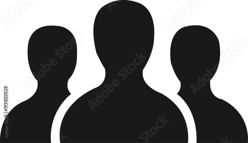 Abstract corporate team silhouette icon