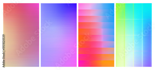 Set of ribbed glass texture backgrounds