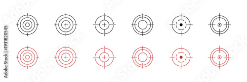 Target Icon Set – Bullseye, Aim, Goal & Focus Symbols Collection for UI, Marketing, Apps & Design Projects.