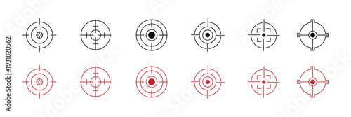 Target Icon Set – Bullseye, Aim, Goal & Focus Symbols Collection for UI, Marketing, Apps & Design Projects.