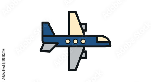 Airplane Cartoon Illustration.