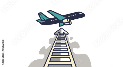 Airplane Taking Off Upward.