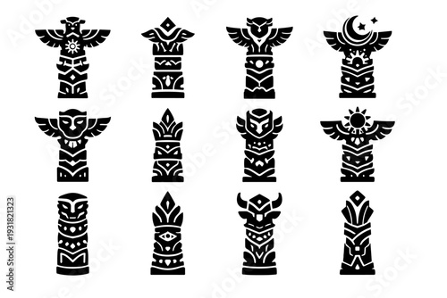 Vector pillar generation symbol design luxury elite icon ritual column emblem image