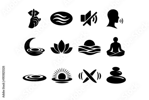 Icon concept vector generation abstract atmosphere emblem silence negative simple aura image