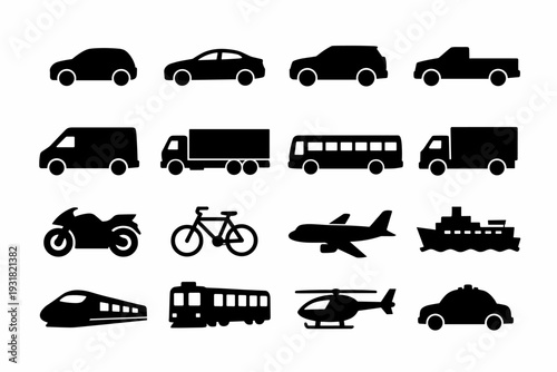 Image transport featureless outline form basic vehicle solid simple glyph vector icon