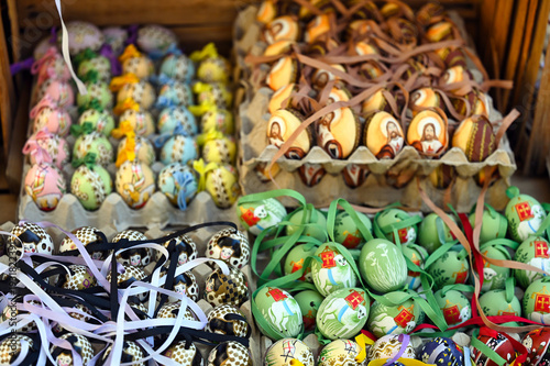 Painted Easter eggs market on the Freyung in Vienna, Austria