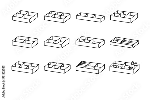 Minimalist simplicity structure vector drawer interior style sleek icons aesthetic icon design